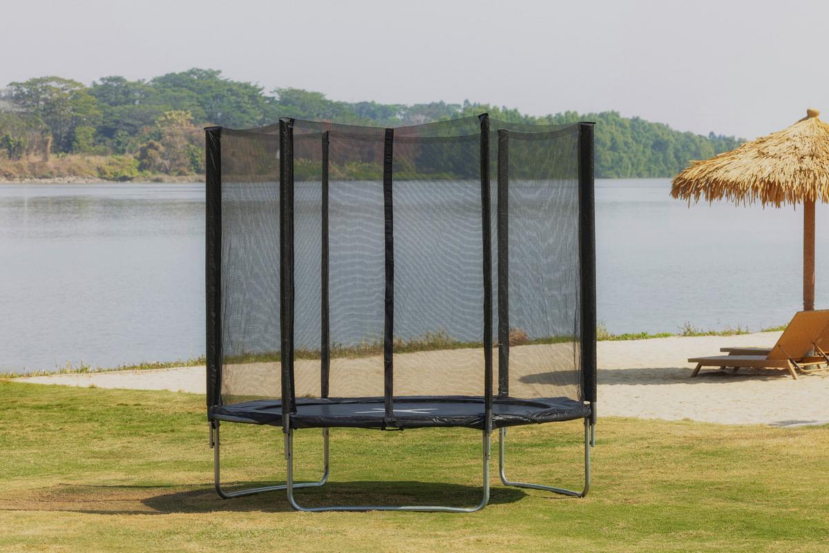 Trampolin Jump Schwarz Ø ca. 250cm - Schwarz, KONVENTIONELL, Kunststoff/Textil (250/239cm) - Mömax