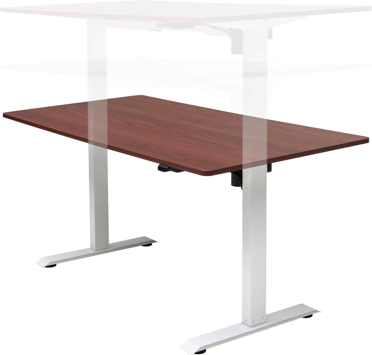 BIURKO ALGHERO - biały/kolor orzecha włoskiego, Modern, materiał drewnopochodny/metal (160/80/73-123cm) - Livetastic