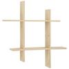 VÄGGHYLLPLAN LUCIA -SB- - ekfärgad, Modern, trämaterial (80/80/15cm) - Mömax