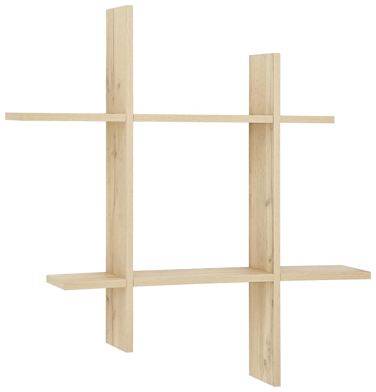 Stenski Regal Lucia - barve hrasta, Moderno, leseni material (80/80/15cm) - Mömax