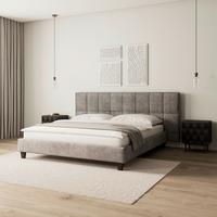 Pat tapițat Valeria cca 180X200 cm gri - gri, Modern, lemn/textil (180/200cm) - Bessagi Home