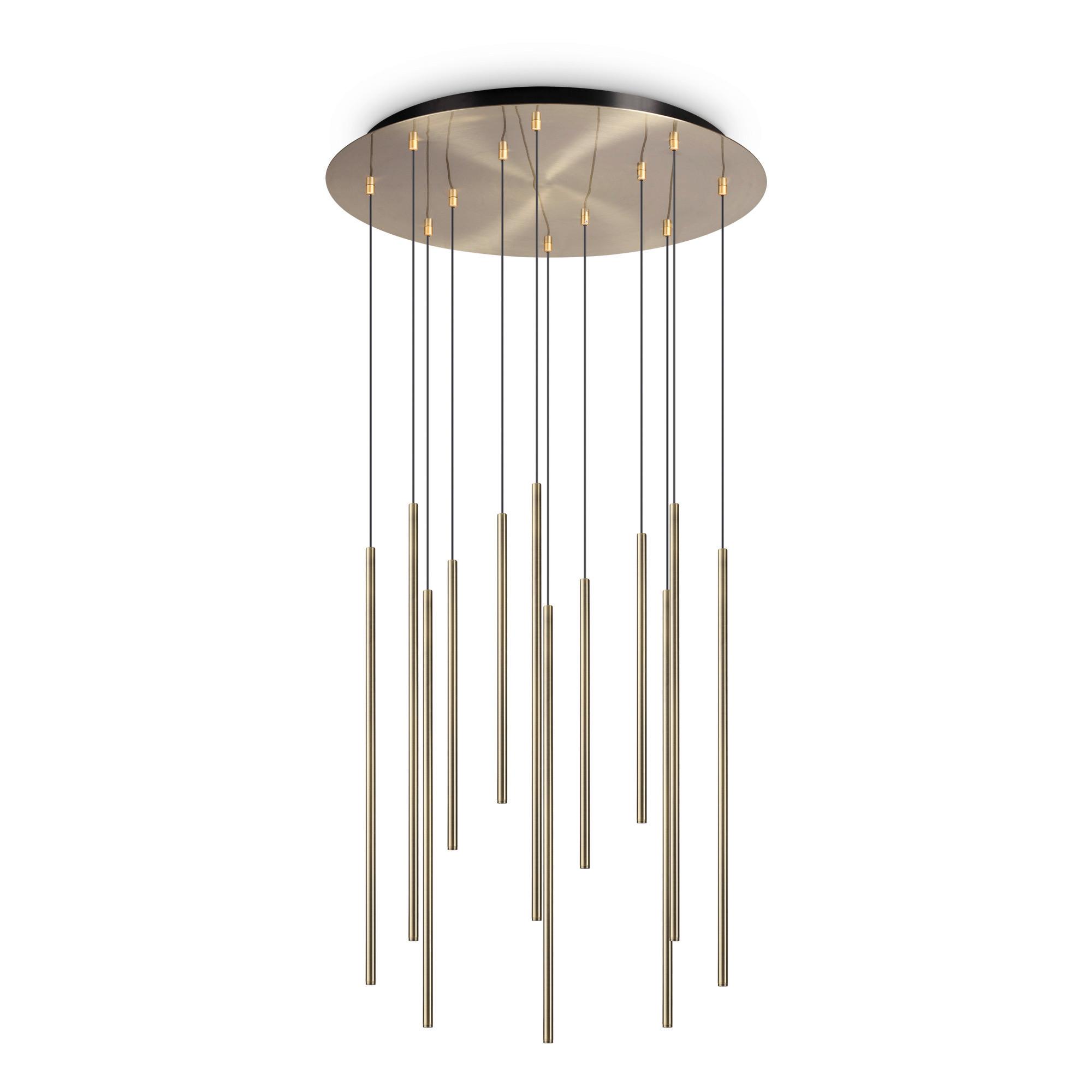 LED-Hängeleuchte Filo Messingfarben max. 25 Watt - Messingfarben, Design, Metall (60/60/105/150cm) - Ideal Lux
