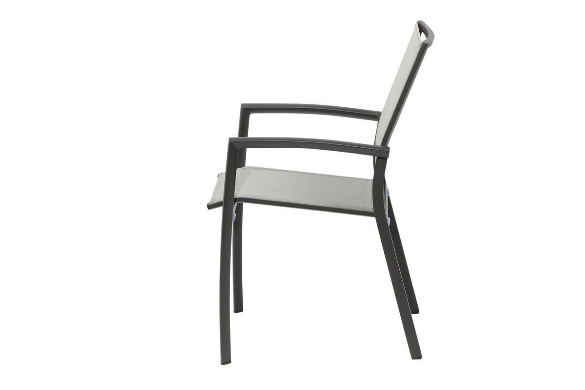 Loungesessel Velia stapelbar Anthrazit Niedriglehner - Anthrazit, Basics, Kunststoff/Metall (56/89/61,5cm) - Siena Garden