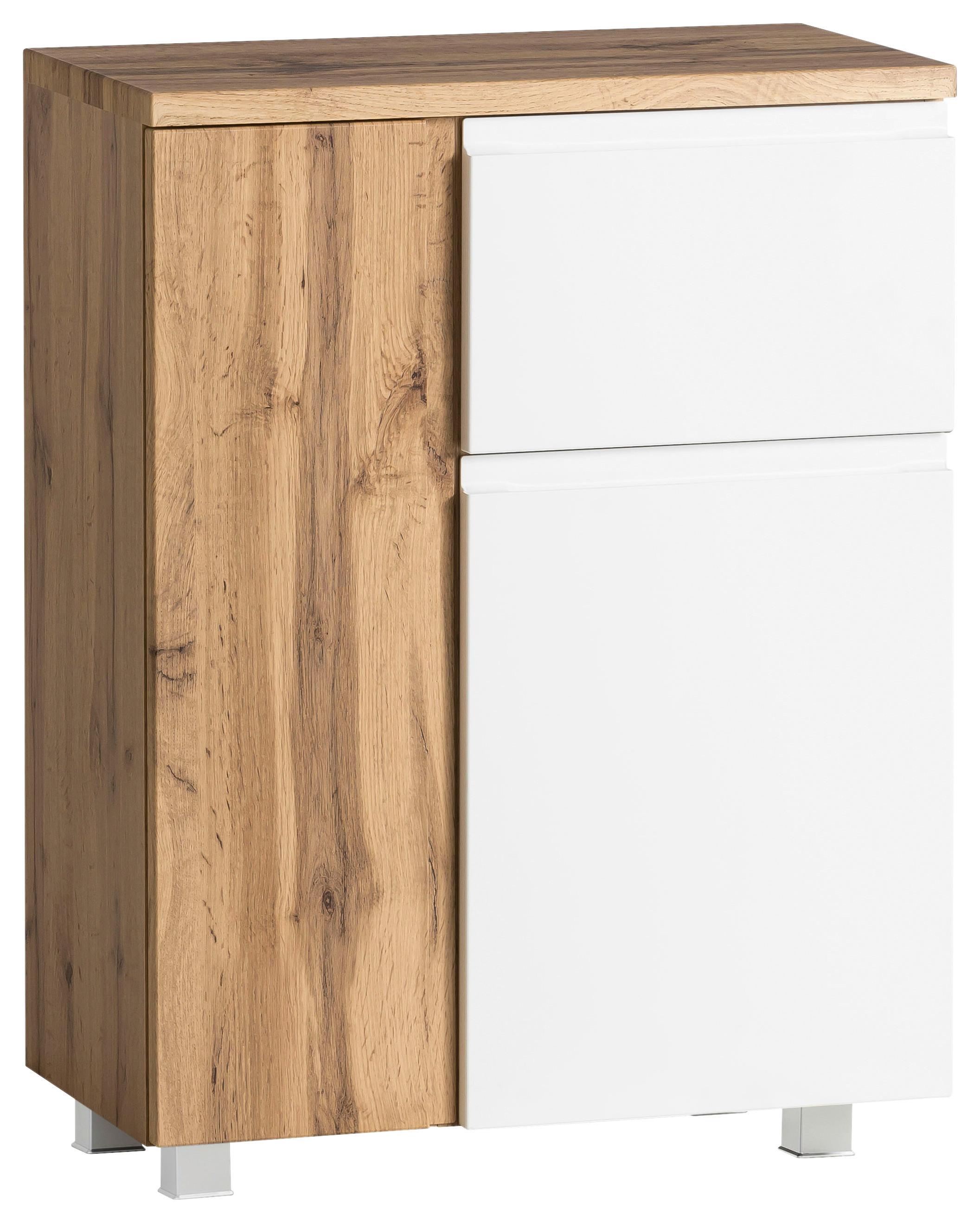 Unterschrank Varese Weiß/Eichefarbe - Eiche Wotan/Weiß, MODERN, Holzwerkstoff (65/79/35cm) - Held