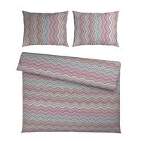 Posteljnina Zickzack Xxl, Sivovijolična, 2x60/80,200/200 - sivovijolična, Konvencionalno, tekstil (200/200cm) - Mömax