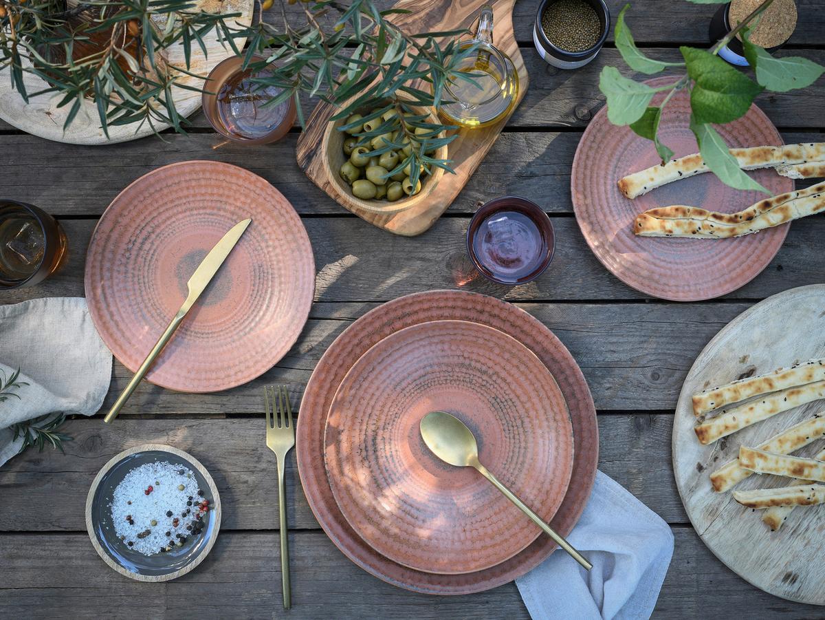 Jedilni Servis Neapel Terra, 12-Delni - rjava/terakota, Basics, keramika - Creatable