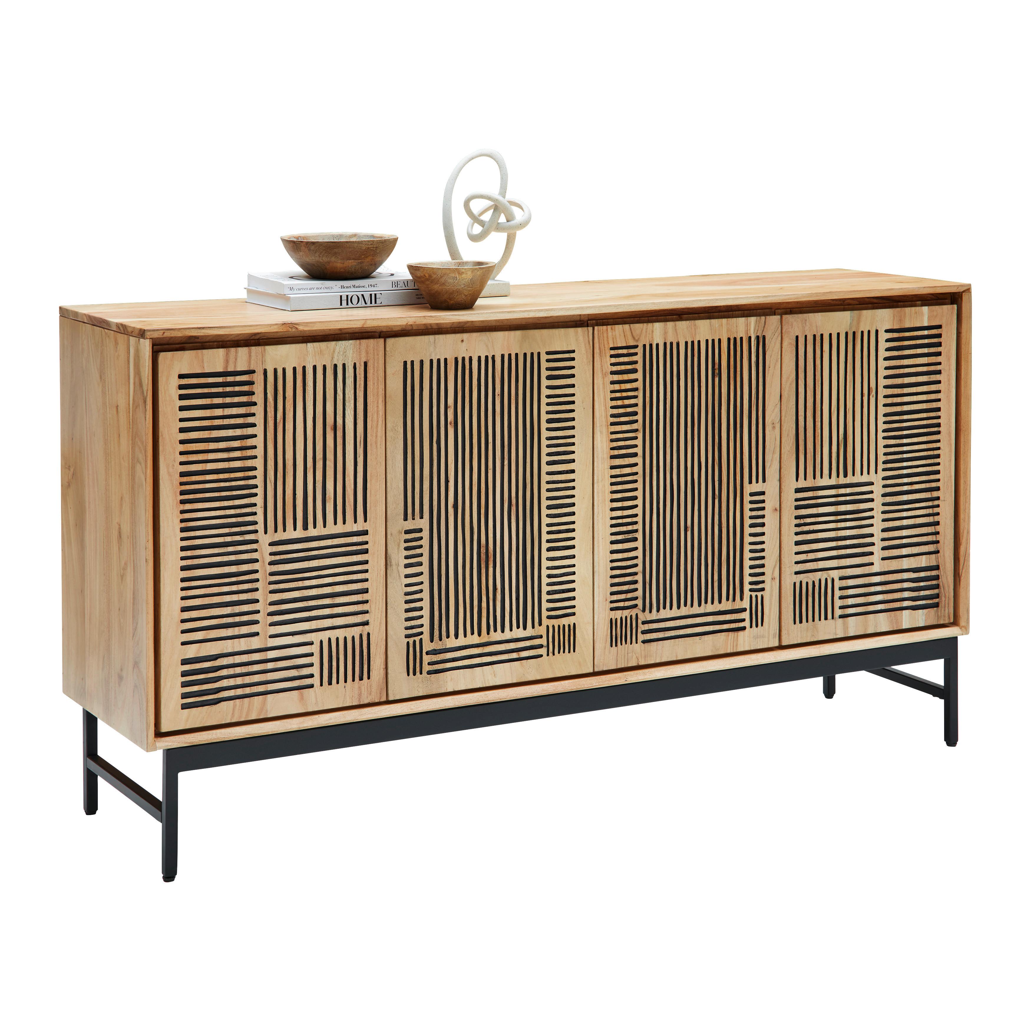 SIDEBOARD TARIM - svart/akaciefärgad, Lifestyle, metall/trä (160/85/40cm) - Mömax