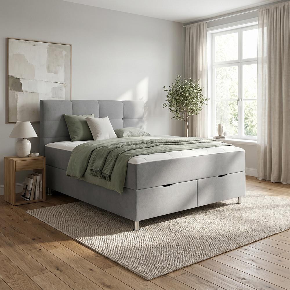 Box Krevet Oviedo - siva, Konvencionalno, tekstil/metal (160/200cm) - Mömax