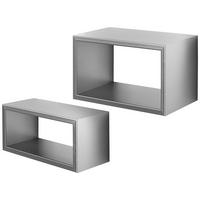 Wandregalset in Edelstahlfarben - Edelstahlfarben, Modern, Holzwerkstoff (39/36/25/21/15cm) - Premium Living