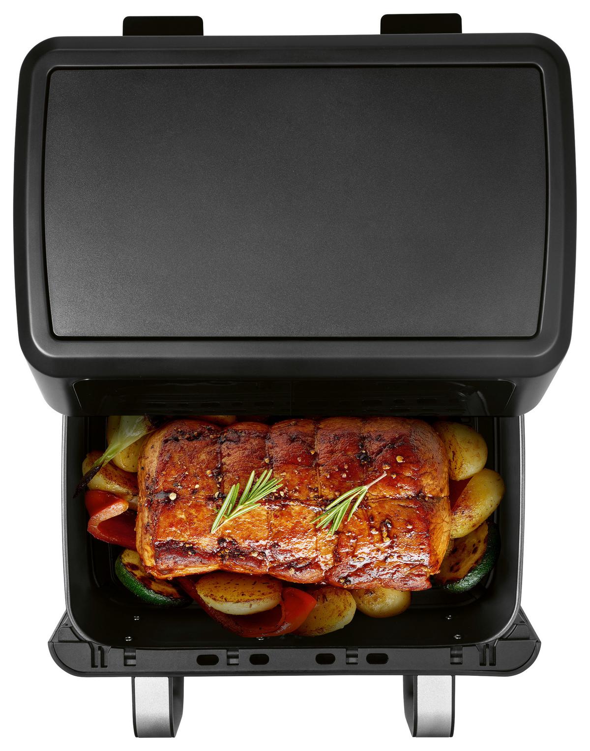 Heißluftfritteuse Gourmetmaxx Schwarz max. 2800 Watt - Edelstahlfarben/Schwarz, MODERN, Kunststoff/Metall (40.5/35.4/29cm)