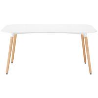 Esstisch Anuk Weiß MDF ca. 160x90 cm - Buchefarben/Weiß, MODERN, Holz/Holzwerkstoff (160/90/75cm) - Bessagi Home