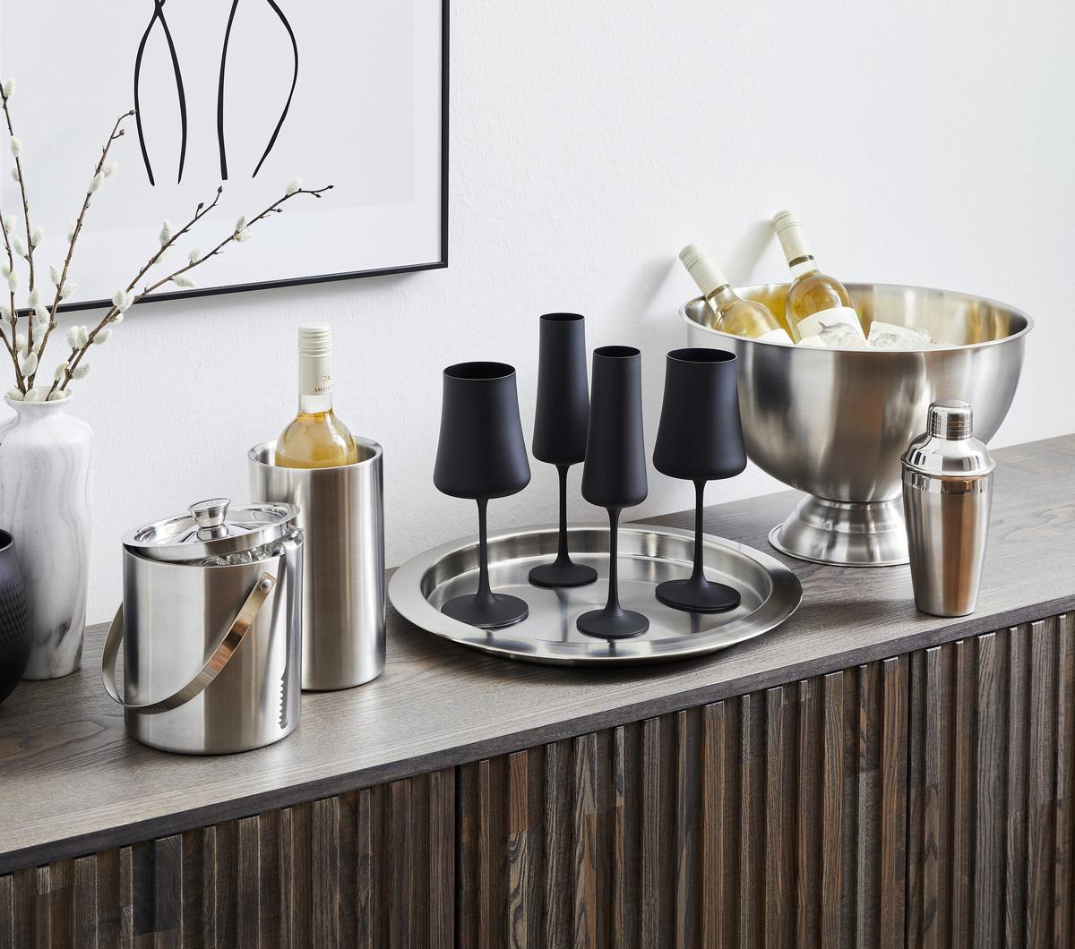 SCHŁADZACZ DO SZAMPANA 28128.SS - kolor stalowy, Basics, metal (37,5/24cm) - Novel