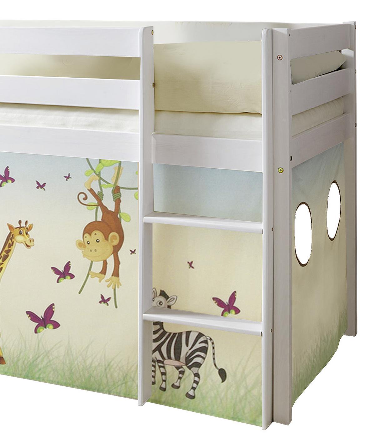 Spielbett Holz Malte ca. 90x200 cm Safari - Multicolor/Weiß, Natur, Holz (90/200cm) - MID.YOU