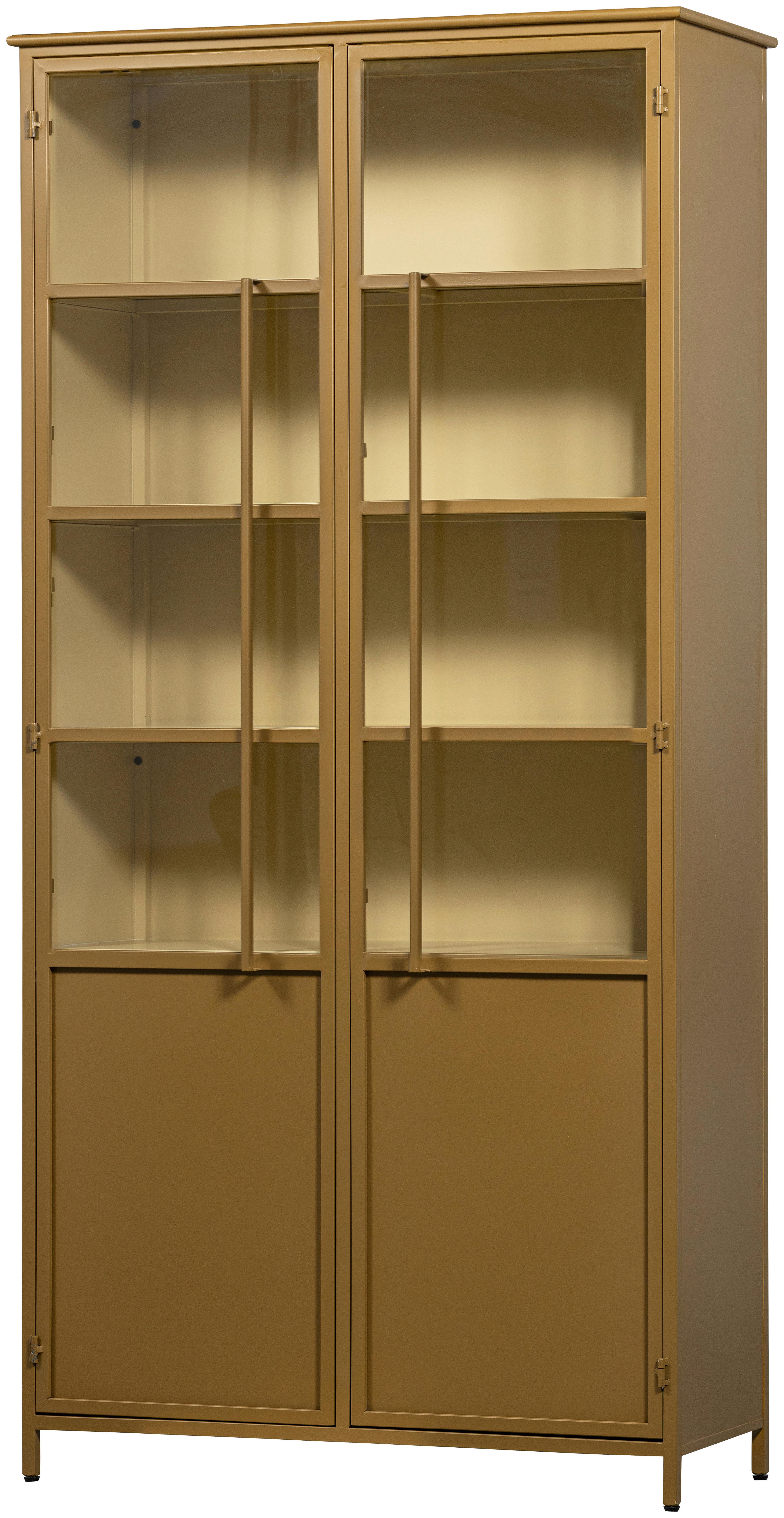 Vitrine Exhibit Honiggelb - Honig, Design, Glas/Metall (96/200/40cm) - Livetastic