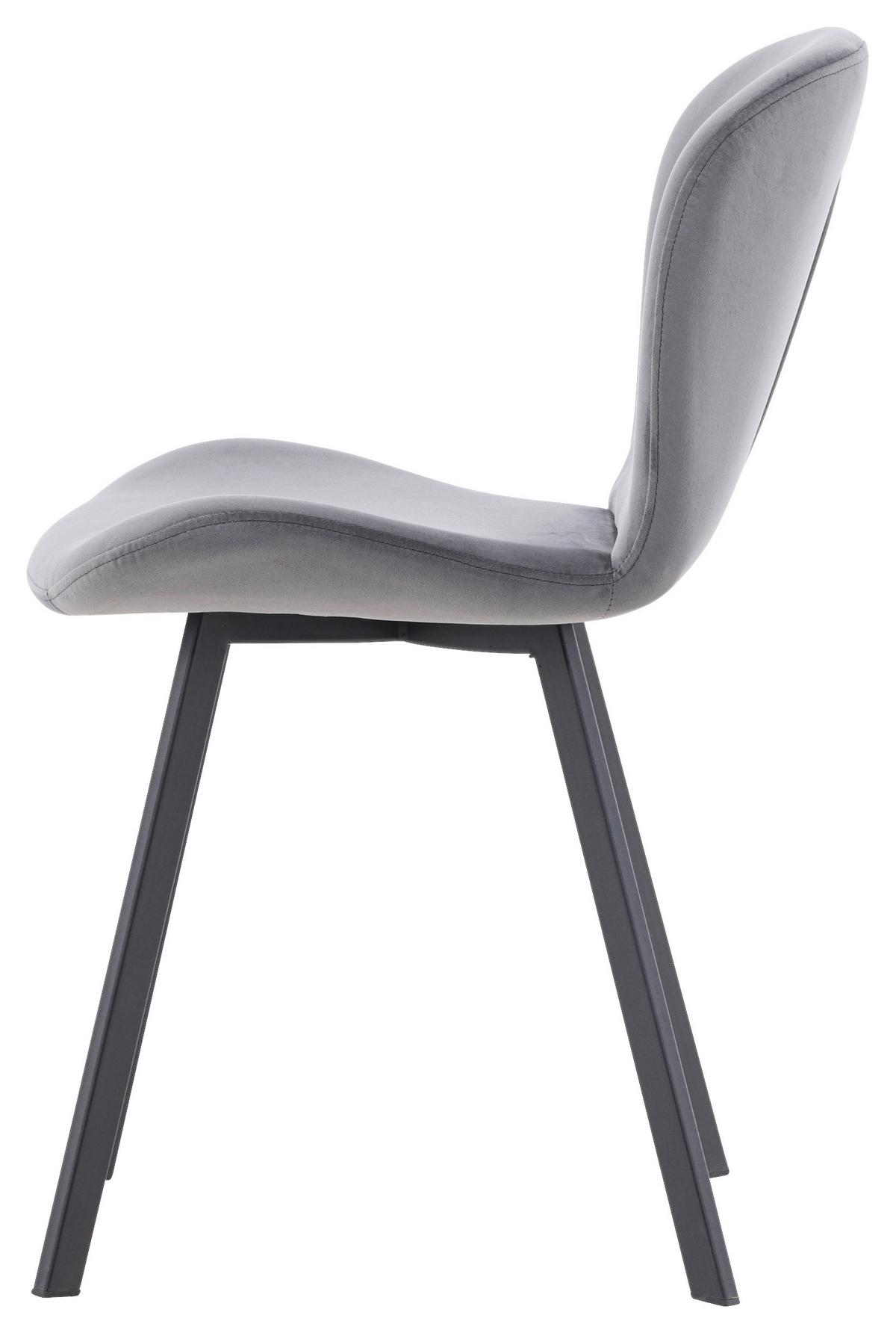 STUHL-SET LILJA - Schwarz/Grau, Design, Textil/Metall (48/80/50cm) - Livetastic