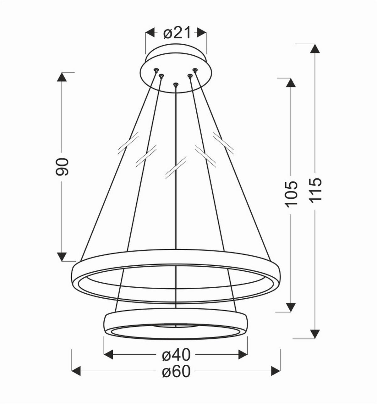 Led Svjetiljka Viseća 32-28433 Hashim - zlatne boje, Design, metal (60/60/115cm)