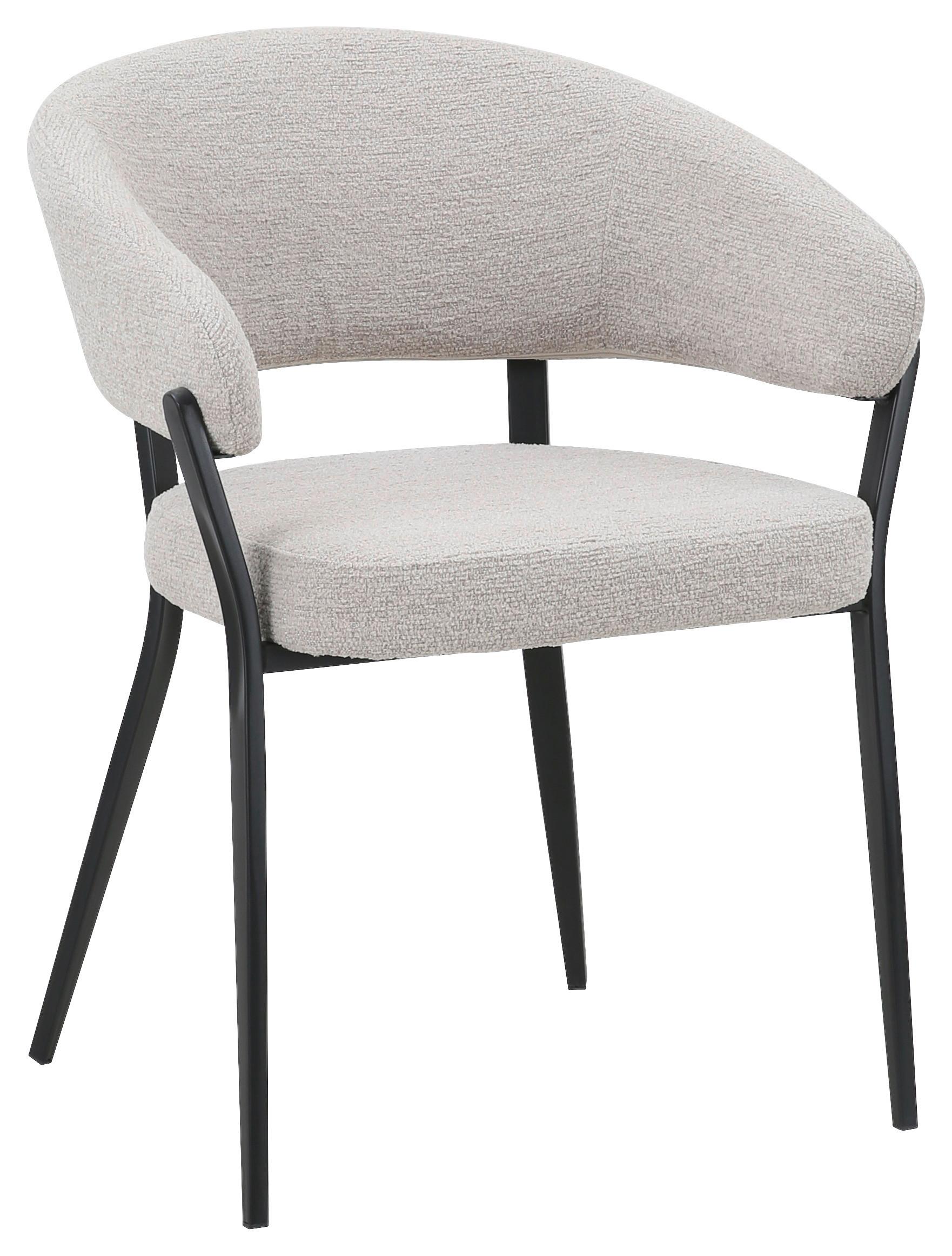 Stolica Zita - bež/crna, Moderno, metal/tekstil (60/78/56cm) - Premium Living