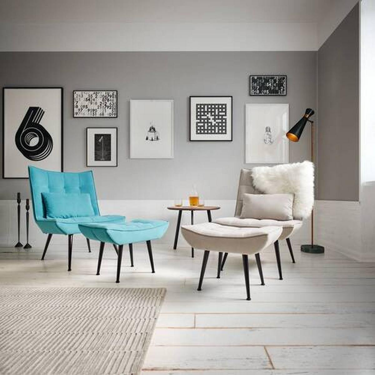 Relaks Fotelja Toma - svijetlo siva/crna, Moderno, drvo/metal (68/95/66cm) - Bessagi Home