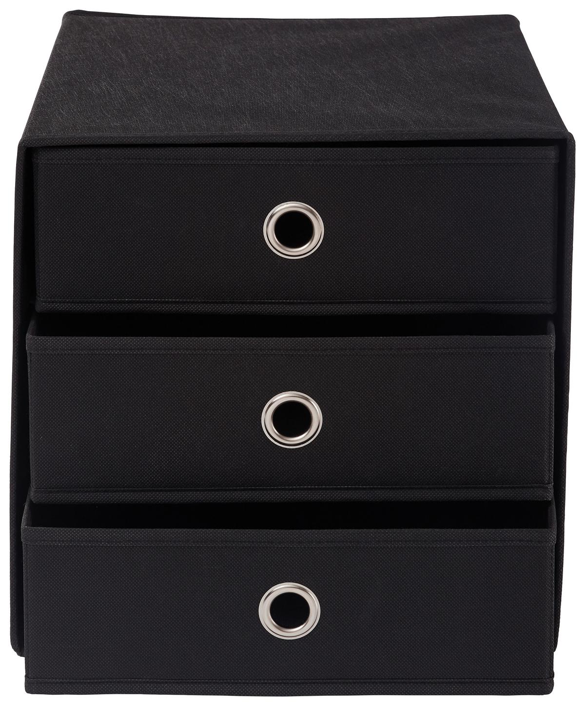 PUDEŁKO SKŁADANE CUBUS 3 - kolor srebrny/czarny, Design, karton/metal (32/32/31,5cm) - Carryhome