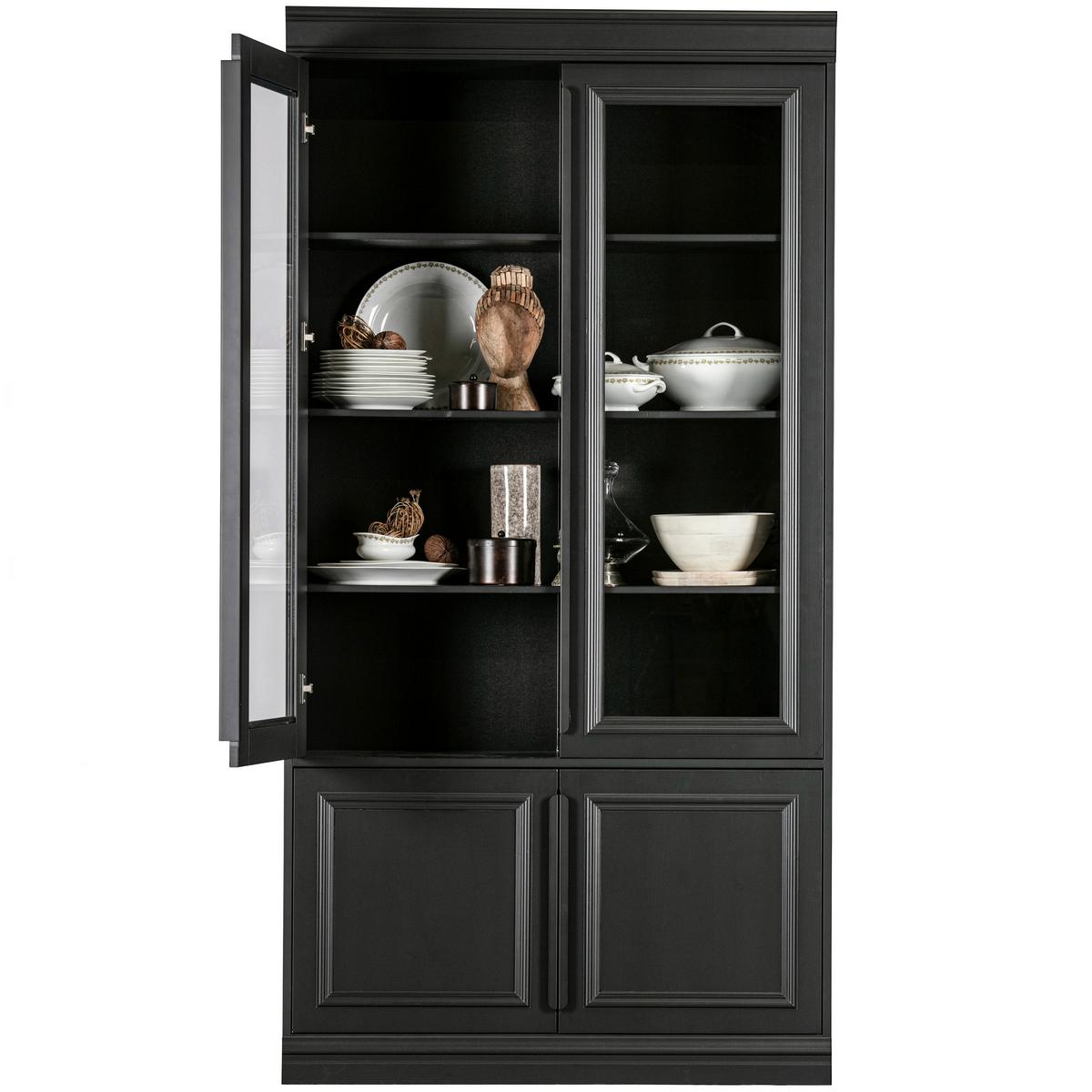 Vitrne Organize Schwarz - Schwarz, Design, Glas/Holz (110/215/44cm) - Livetastic