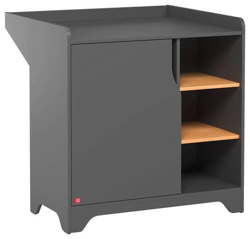 Previjalna Komoda Leaf, Grafit, Hrast - barve grafita, Moderno, leseni material (88,5/89,5/75-44cm) - Modern Living