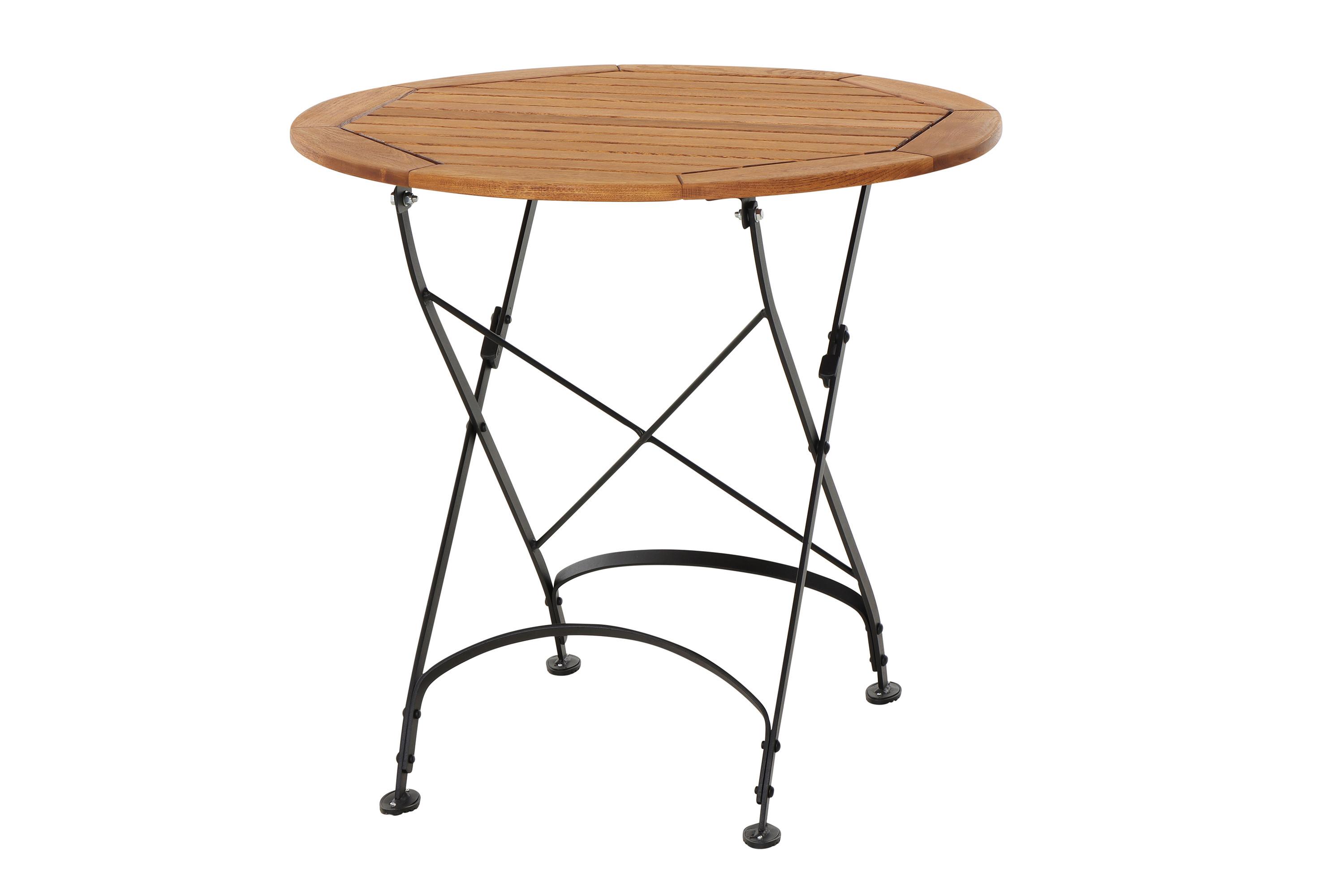 Siena Garden Gartentisch D: ca.85cm Robinie - Robinienfarben/Schwarz, KONVENTIONELL, Holz/Metall (85cm) - Siena Garden