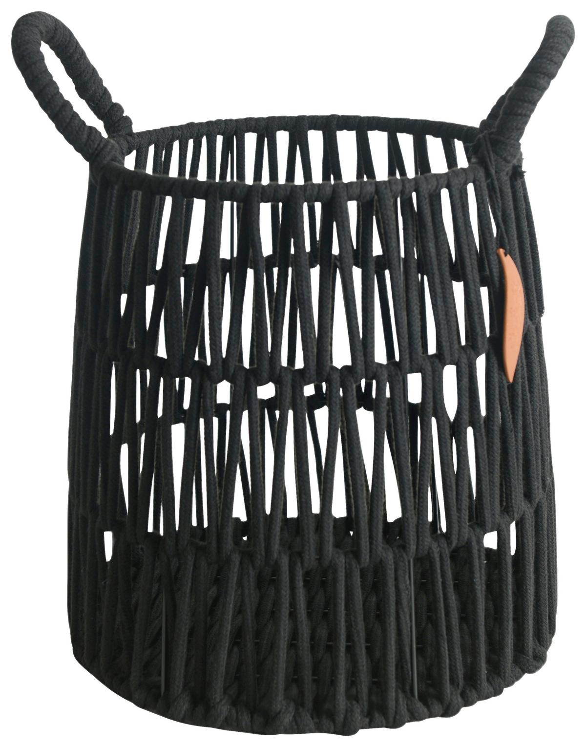 Kosár Nora - S - fekete, műanyag/textil (26l) - Premium Living