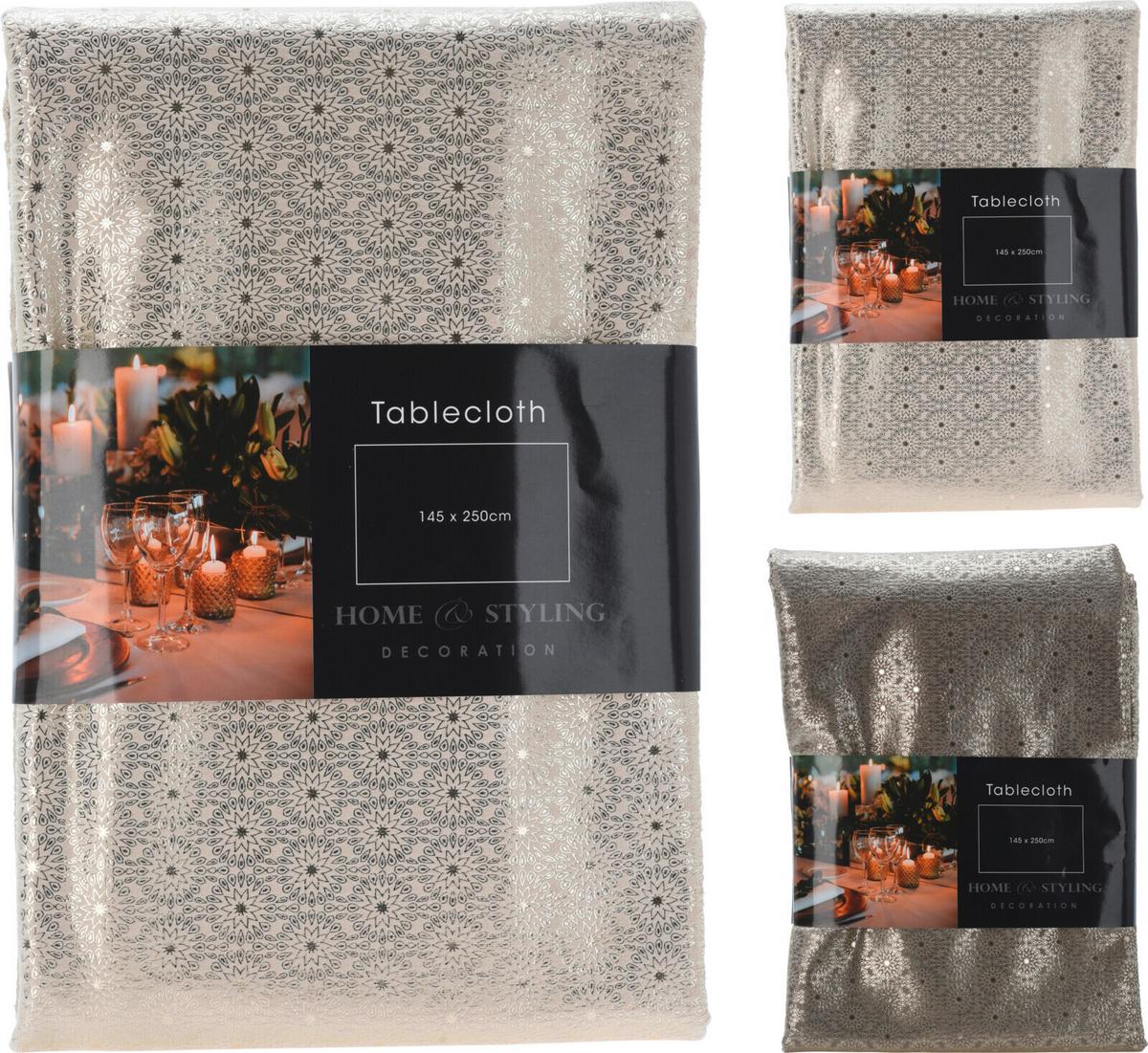 Asztalterítő Champagne 140/250 - fehér, textil (140/250cm)