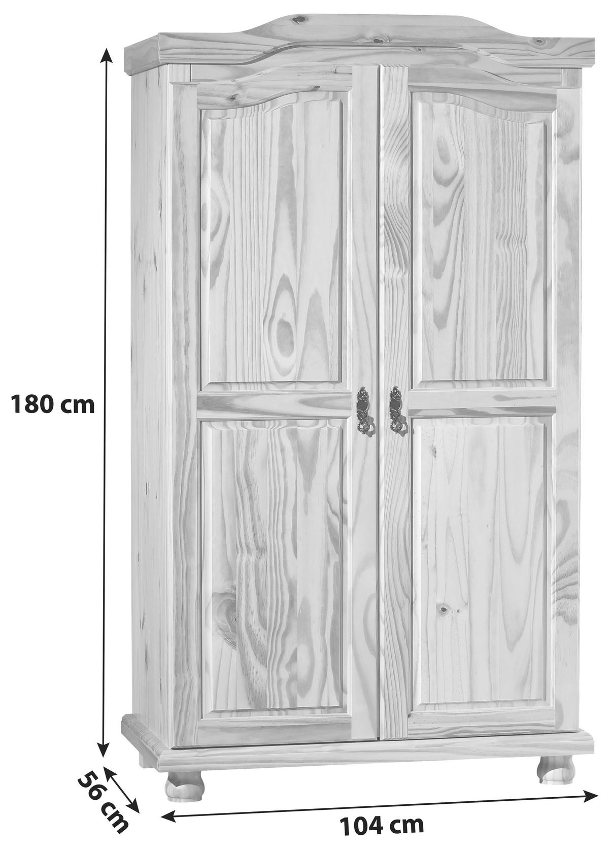 Rustikalna Garderobna Omara Genf, Bor, Naravna Barva - barve bora, Trendi (104/180/56cm) - MID.YOU