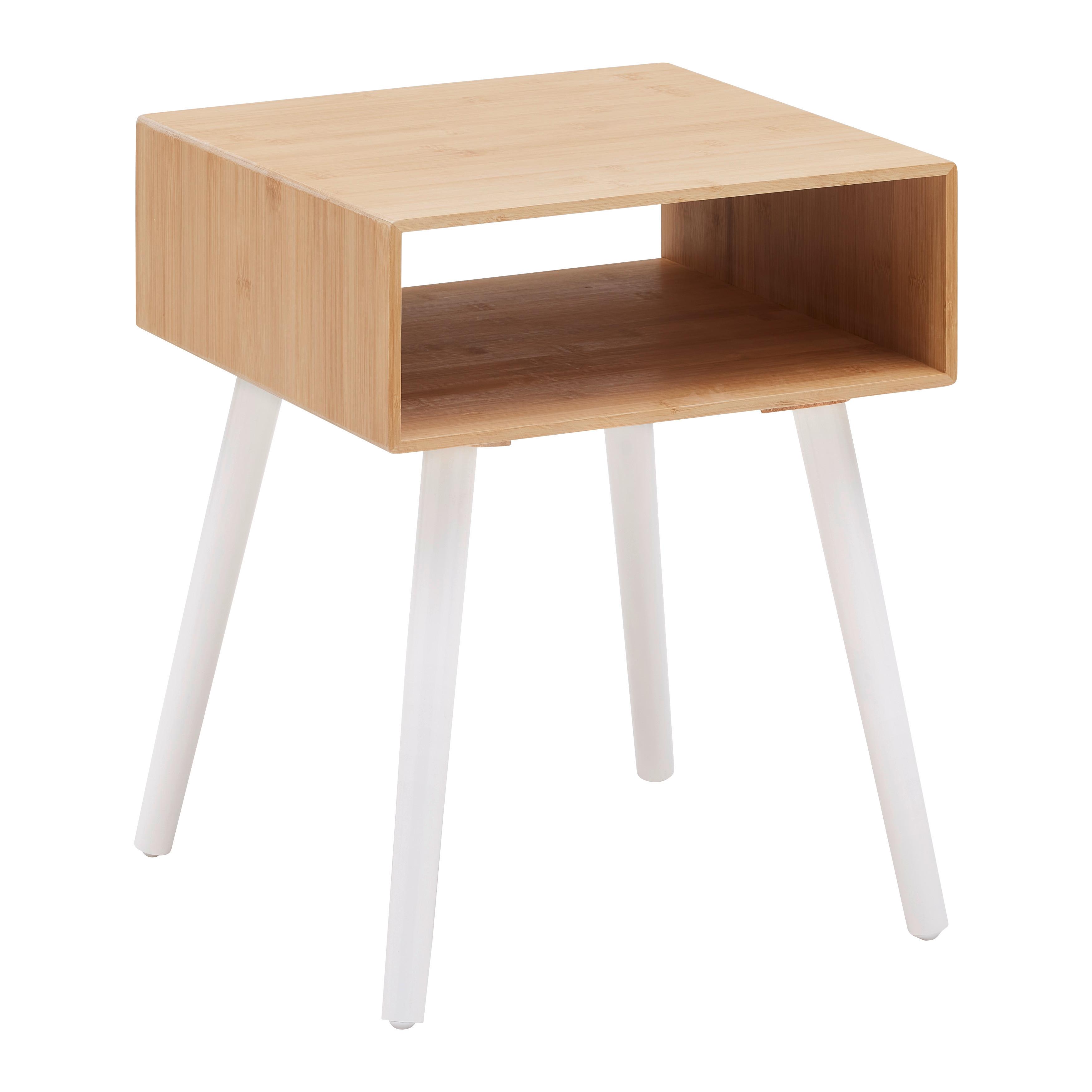 Beistelltisch Conrad Naturfarben/Weiß - Naturfarben/Weiß, MODERN, Holz (40/50/39cm) - Mömax