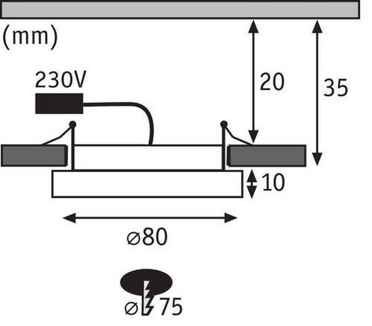 LED-Paneel Panel Areo in Weiß max. 5 Watt - Weiß, Basics, Kunststoff (8cm) - Paulmann
