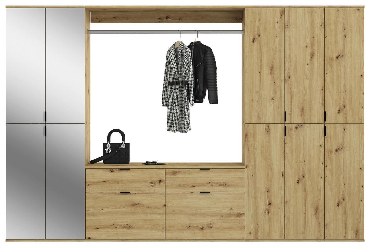 Garderobe Projekt X ca. 273x193 cm Artisan Eiche - KONVENTIONELL, Glas/Holzwerkstoff (273/193/34cm) - MID.YOU
