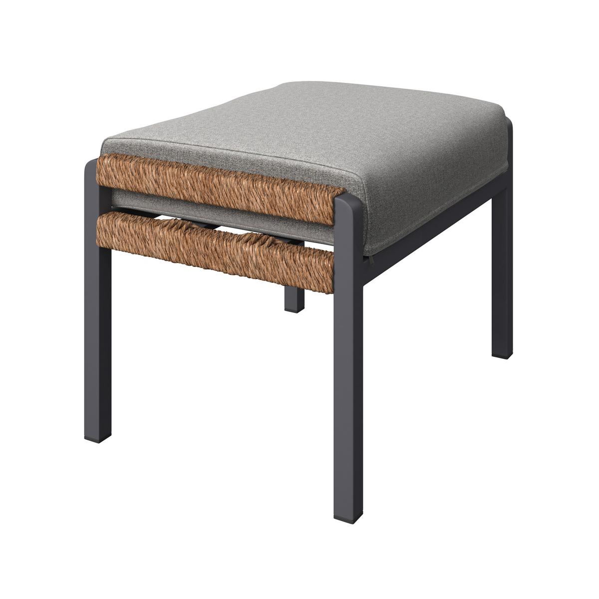 Loungegarnitur Casa Blanca Anthrazit/Naturfarben/Hellgrau - Anthrazit/Hellgrau, MODERN, Glas/Kunststoff