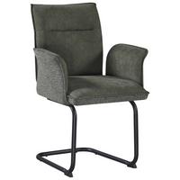 Armlehnstuhl Nova Grün - Schwarz/Grün, MODERN, Textil/Metall (63/90/61cm) - Premium Living