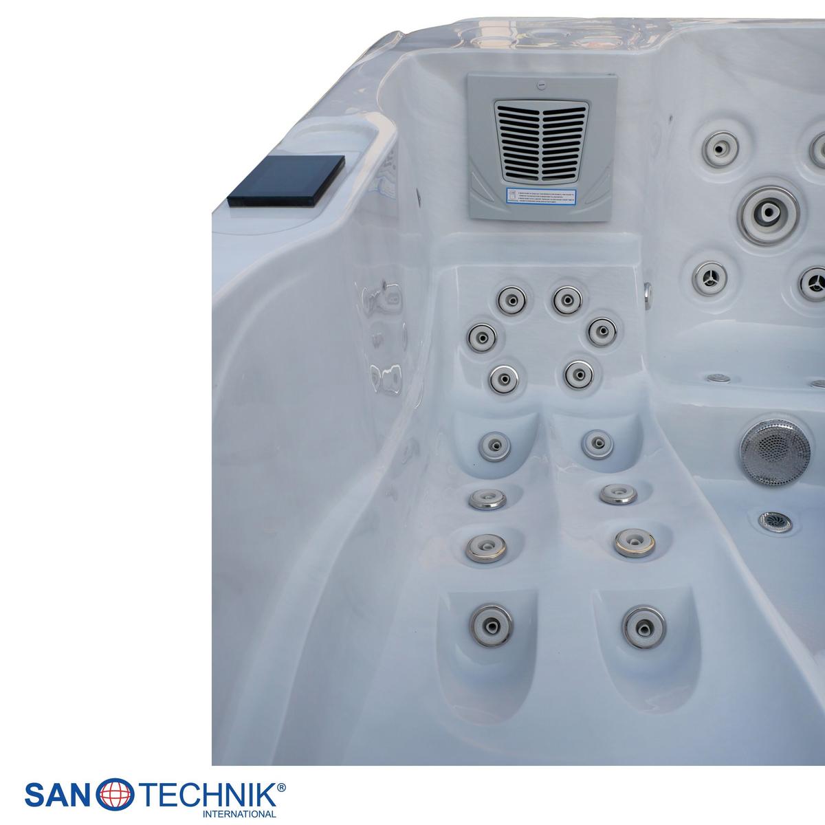 Whirlpool Capri Grauweiß ca. 210x160x90cm - Grauweiß, KONVENTIONELL, Kunststoff (210/160/90cm) - Sanotechnik