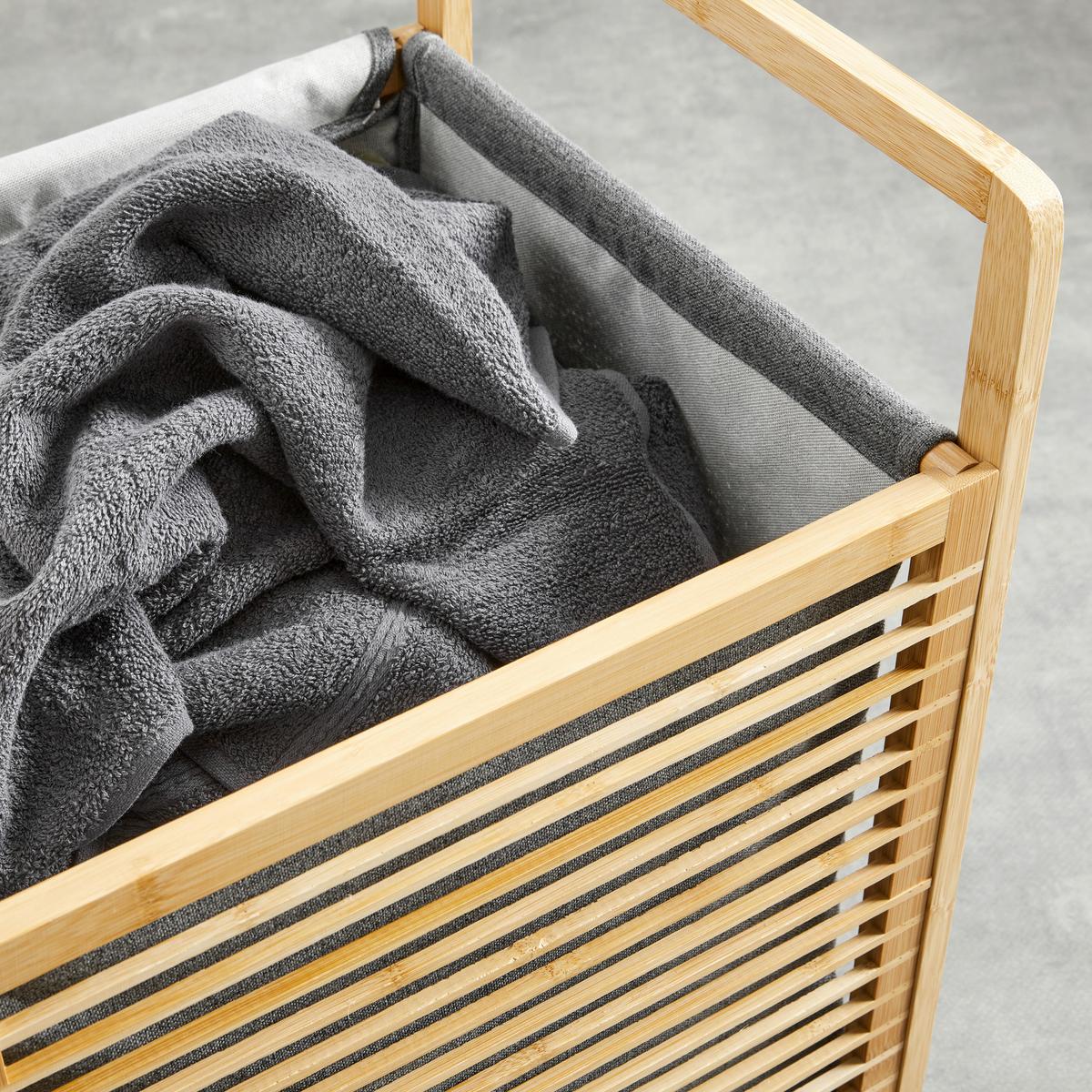 Szennyestartó Elija - sötétszürke, Modern, textil/fa (40/35/61cm) - Bessagi Home
