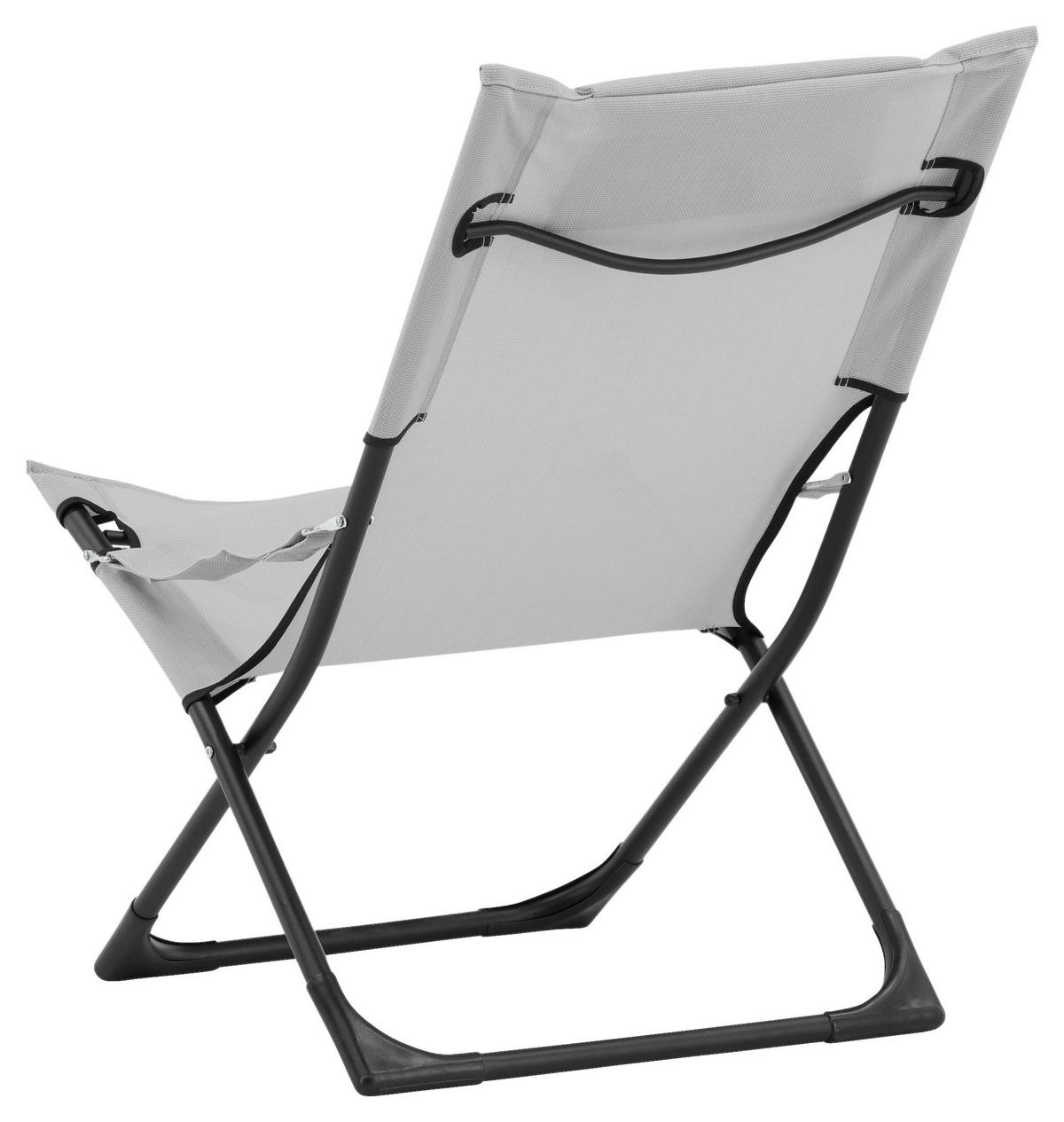 STRANDSTUHL SEVILLE - Schwarz/Grau, KONVENTIONELL, Textil/Metall (63/89/84cm) - Gardenson