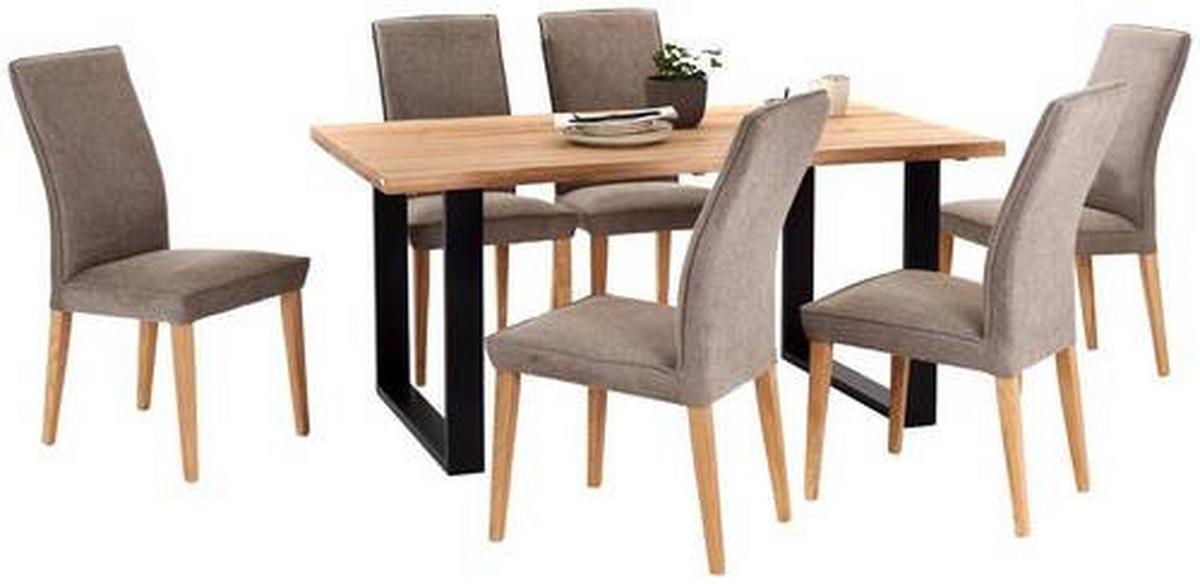 Jedilna Miza Wood, Hrast, Masivno, 160x90 - črna/naravne barve, Konvencionalno, kovina/les (160/75/90cm) - James Wood