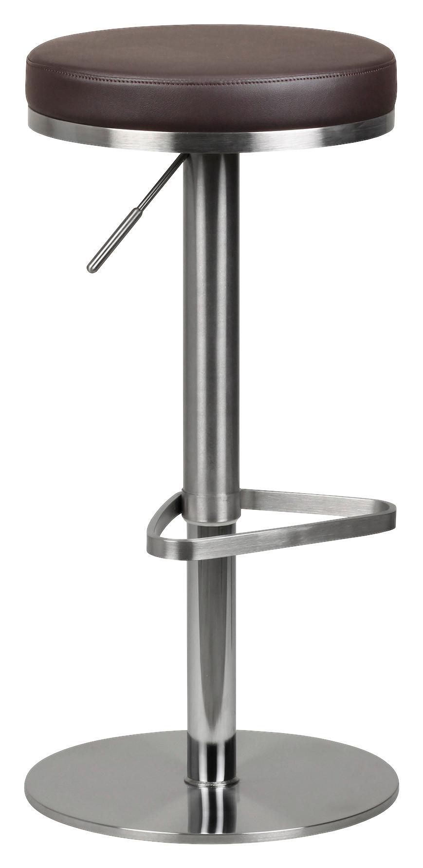 Barski Stol Wl1.612 - srebrne barve/rjava, Moderno, kovina/tekstil (38/57/38cm) - MID.YOU