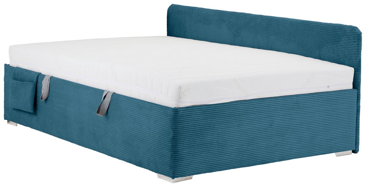 Krevet Remi - prirodne boje/pastelno plava, Konvencionalno, drvo/tekstil (140/200cm) - Based