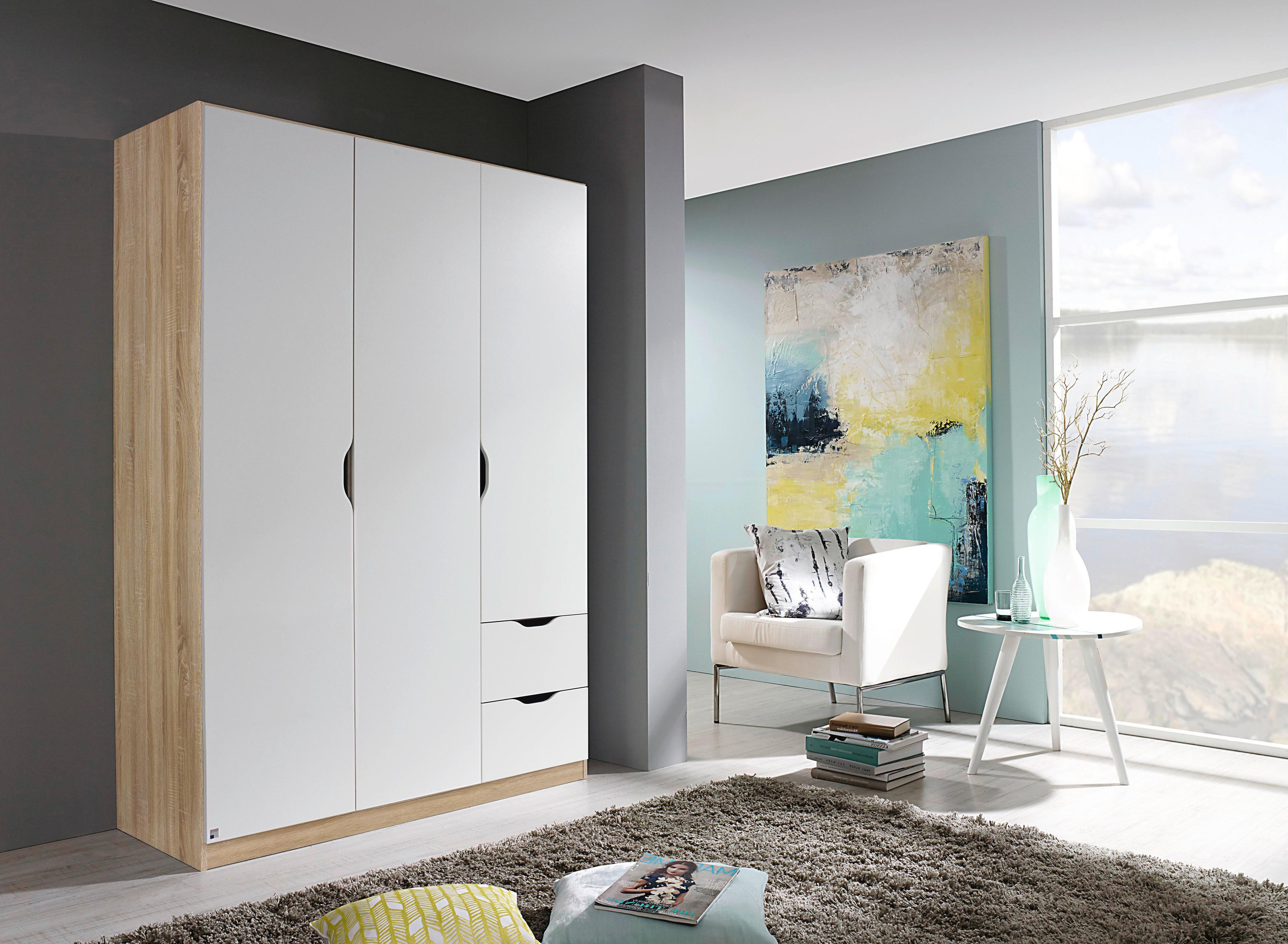 Ormar S Klasičnim Vratima Freising - bijela/hrast Sonoma, Moderno, drvni materijal (136/197/54cm) - Modern Living