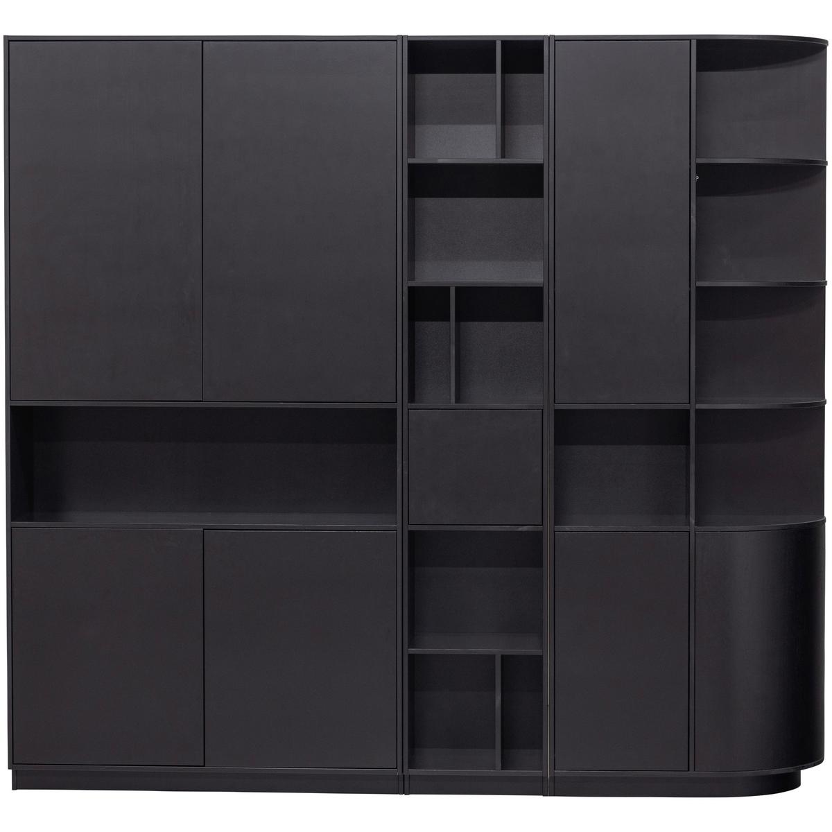 Mehrzweckschrank Finca Schwarz - Schwarz, Design, Holz (78/210/40cm) - Livetastic