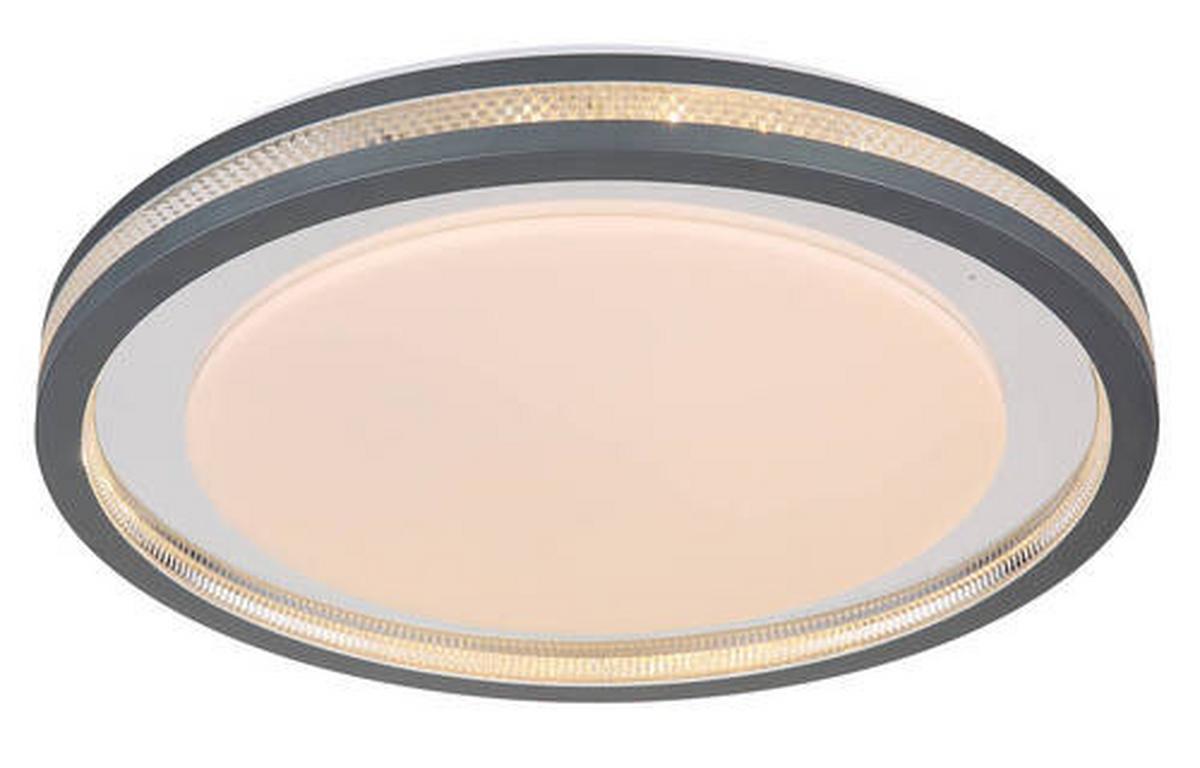 LED-DECKENLEUCHTE 48373-30 - Weiss/Transparent, Konventionell, Kunststoff/Metall (47,8/6,7cm) - Globo