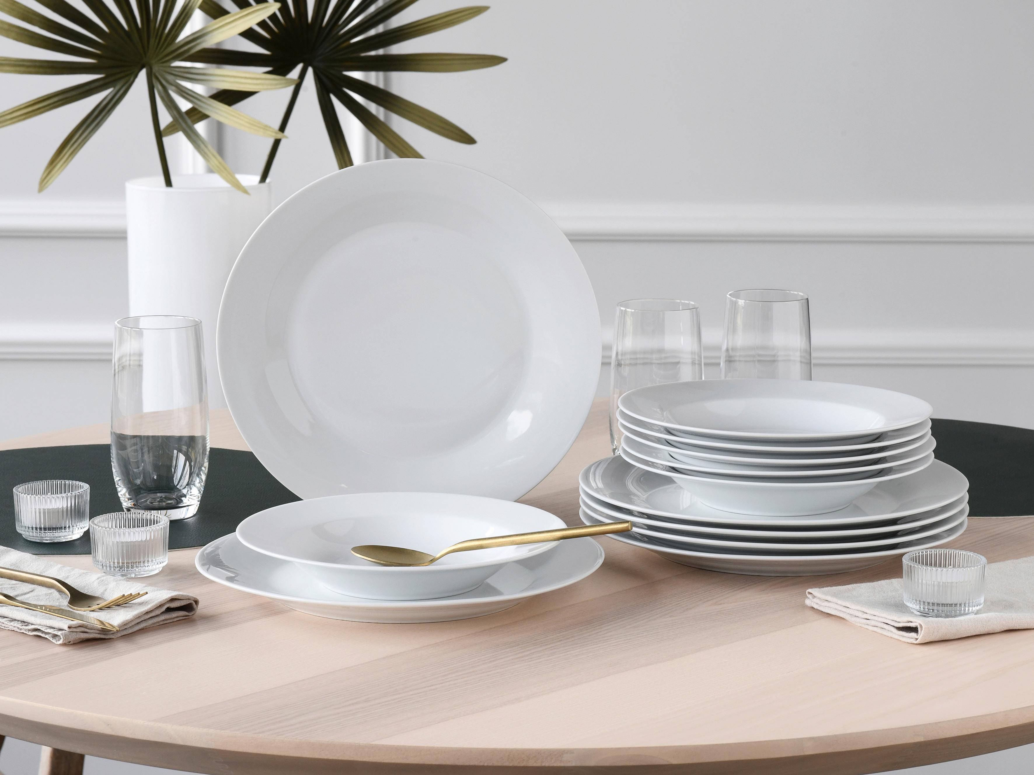 Jedilni Servis Base, 12-Delni - bela, Basics, keramika - Creatable