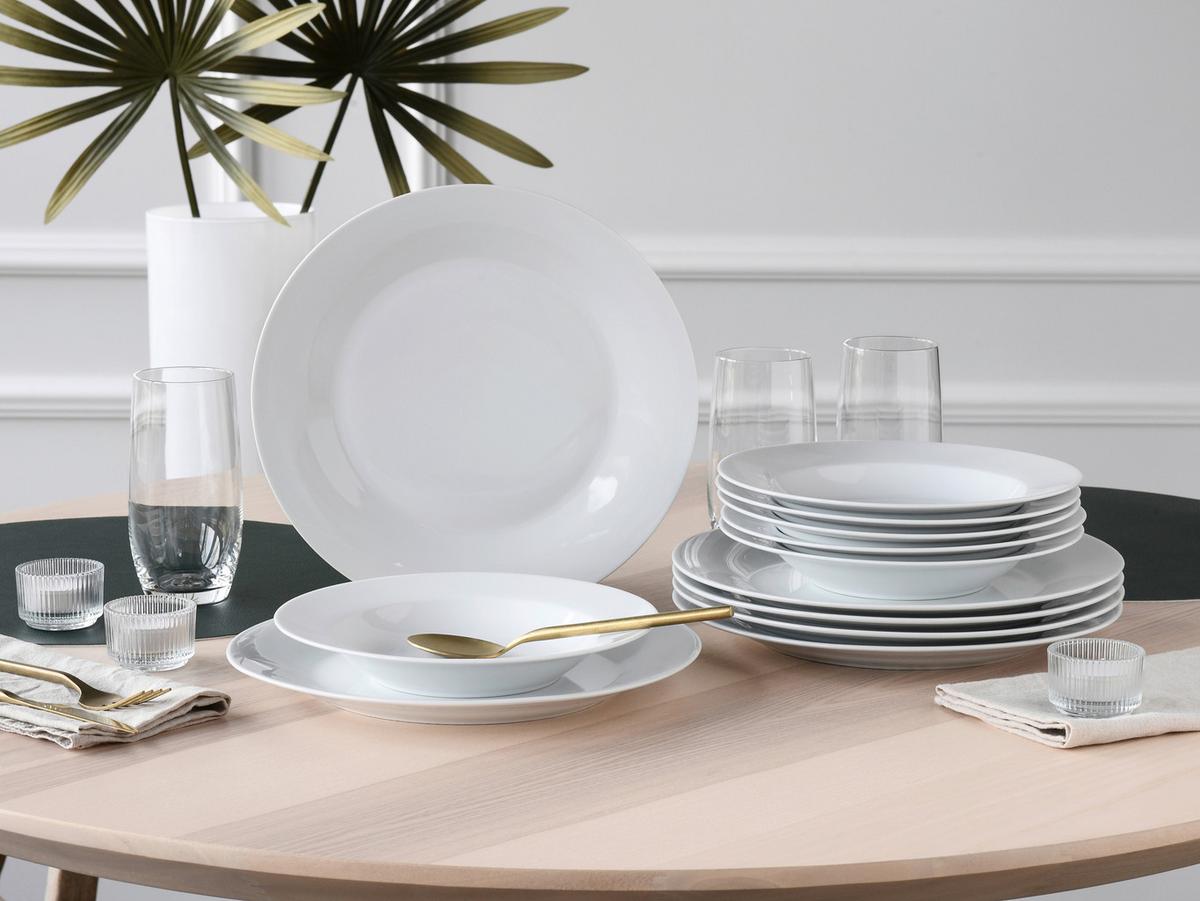 Jedilni Servis Base, 12-Delni - bela, Basics, keramika - Creatable
