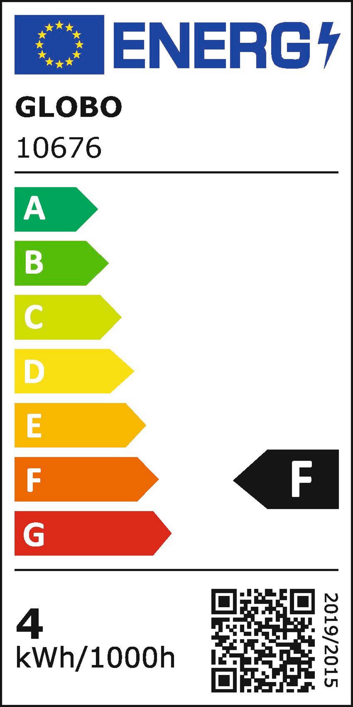 LED-STEHLEUCHTE 56133-12S RIHA - Schwarz, Design, Glas/Kunststoff (62/200cm) - Globo