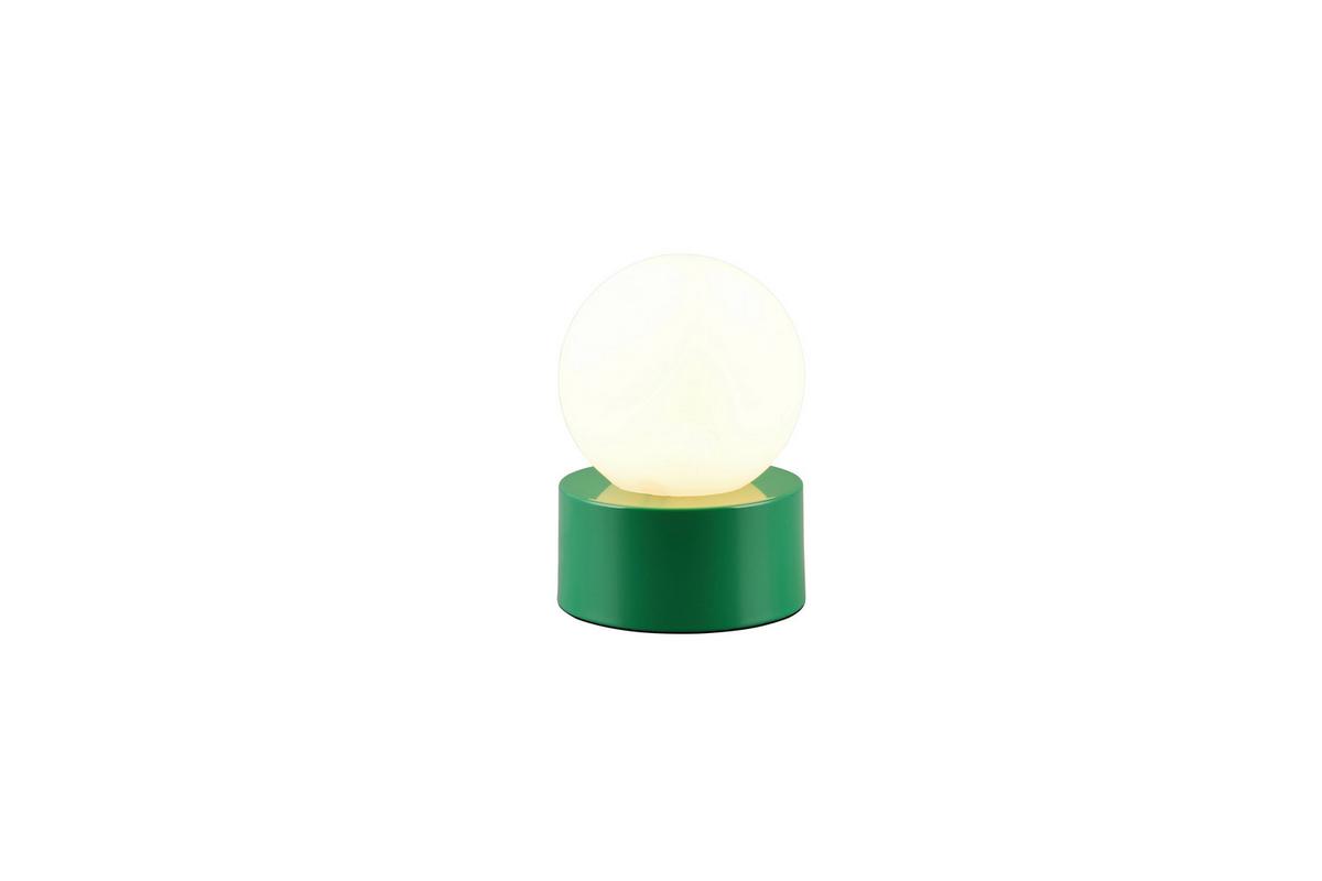 Tischleuchte Countess Grün/Weiß max.  25 Watt - Weiß/Grün, Basics, Glas/Metall (12/17cm)