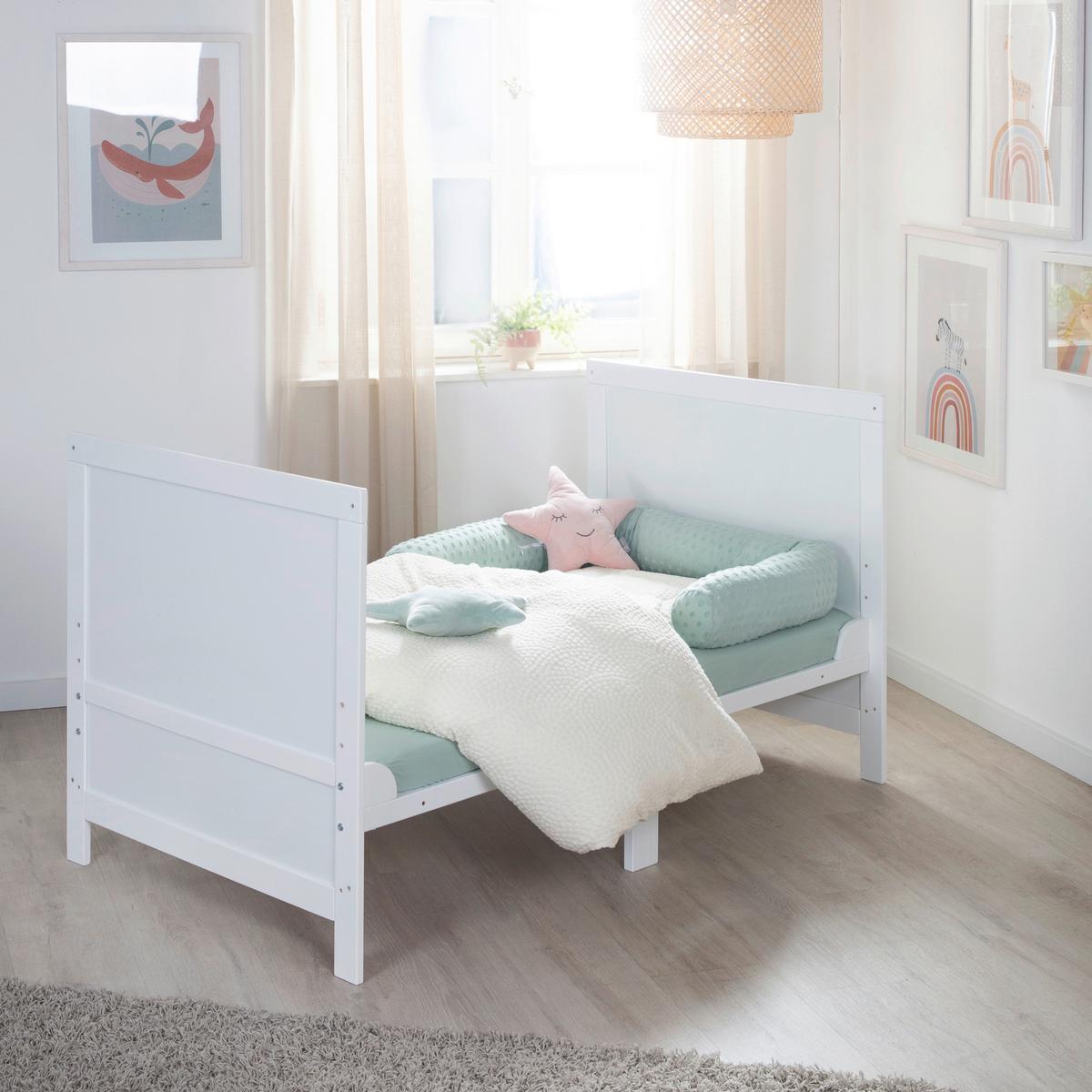 Rácsos Kiságy, Átalakítható Easy Sleep - fehér, Basics, faalapú anyag (78/78/142cm) - Roba
