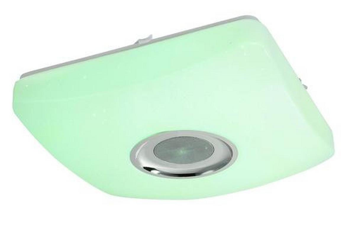 Stropna Led-svetilka Ayleen, S Sijalko - barve kroma/bela, Basics, kovina/umetna masa (36,5/36,5/9cm) - Globo