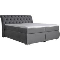 Boxspring Krevet Agnes - boje kroma/antracit, Basics, tekstil/plastika (180/200cm)